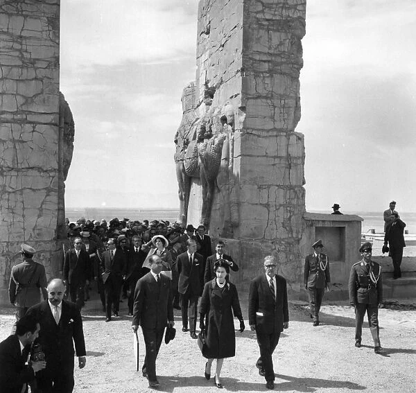 H. M. Queen Elizabeth II touring the ancient city of Persepolis 7th March 1961