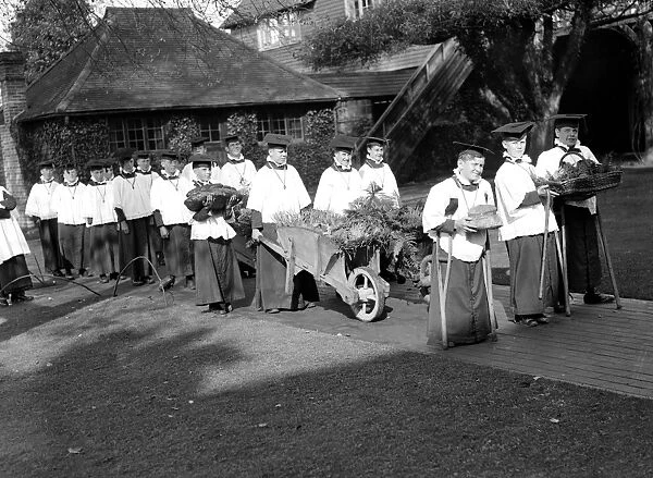 Harvest Thanksgiving at the Heritage Craft School, Chailey, Sussex 26 September 1937