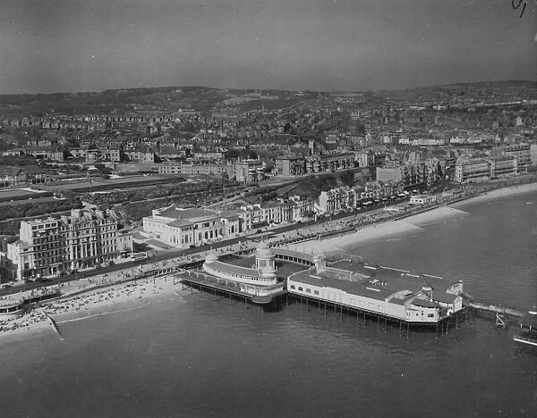Hastings beach photographed from the air April 1946