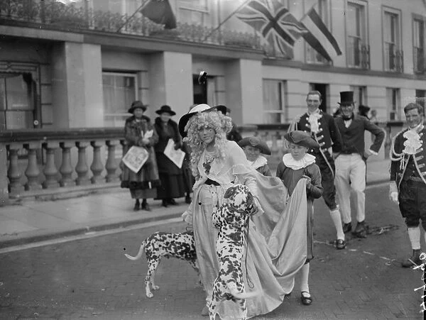 Hastings carnival. One of the belles of the pageant with her dalmations. 22nd