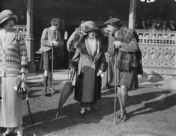 At the Highland Games at Inverness, Scotland; Lady Marjorie Mackenzie and Mr Seton