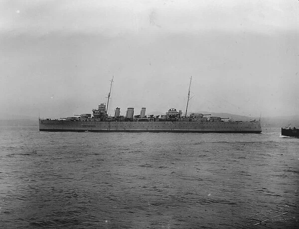HMAS Australia as she arrived at the Tail of the Bank, Greenock, from her builders