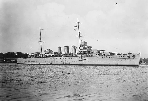 HMS Cornwall. The new Devonport built cruiser ( Capt the Hon Ws Leveson Gower, DSO )