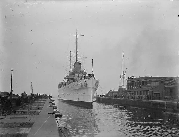 HMS Cumberland, the new British cruiser, which has just arrived at Chatham. 13