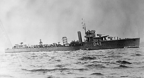 HMS Wessex, ( D 43 ) an Admiralty W - class destroyer May 1929