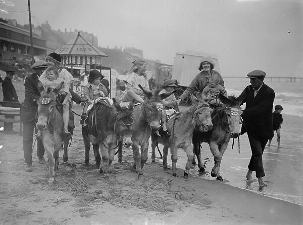 Holiday scenes at Margate - donkey rides along the beach. 21st May 1923