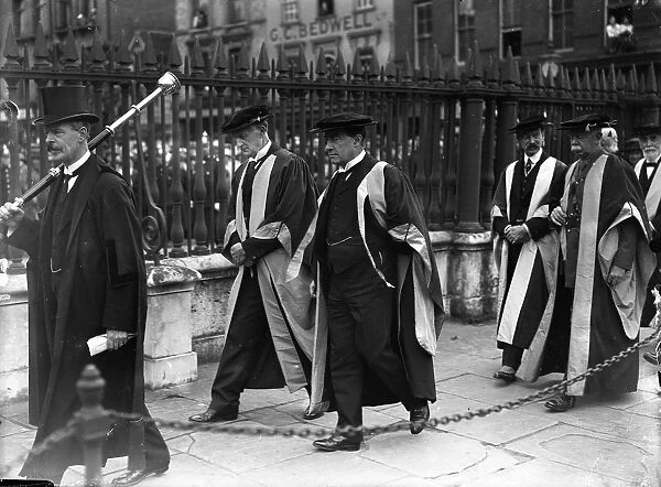Honorary degrees at Cambridge University. Lord Grey and Mr Stanley Baldwin. 12