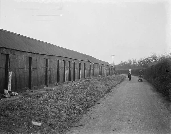 Hop pickers huts in Swanley, Kent. 1939