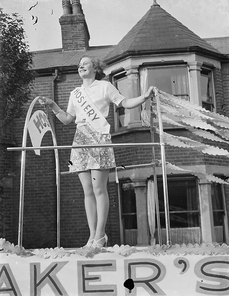 A hosiery float in the Dartford Carnival procession. 1939