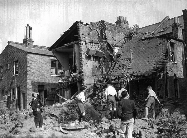 House destroyed by an air raid from German bombers