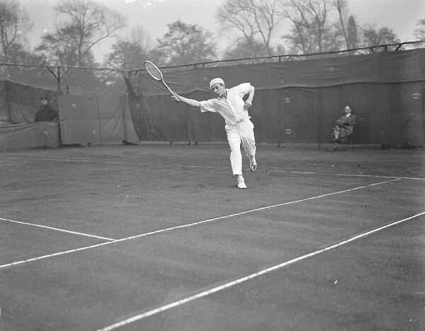 International tennis at Birmingham. Garrell ( Sweden in ) play. 7 May 1927