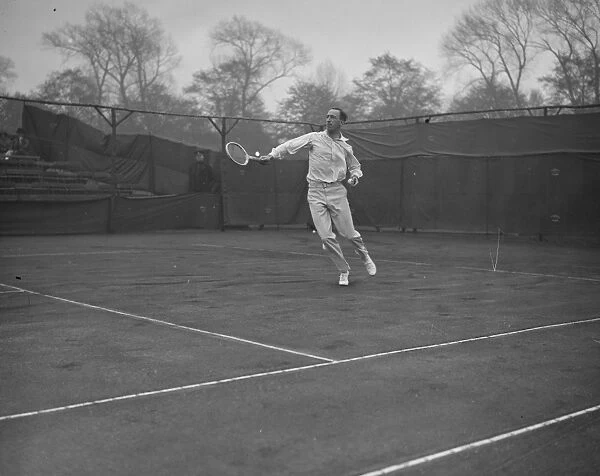International tennis at Birmingham. Higgs ( England ) who won in play. 7 May 1927