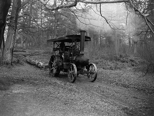 Iron horse dragging timber. 1931