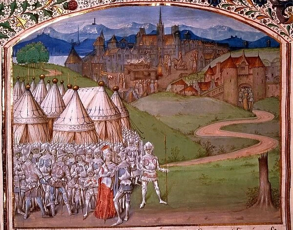 Isabella of France (c. 1295-1358) with troops at Hereford, 14th century