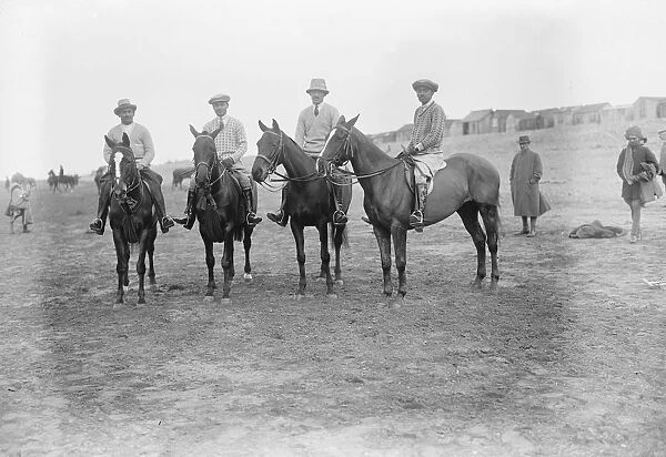 Jodhpur Polo team champions of India with their ponies and Dusky attendants at Minehead Left