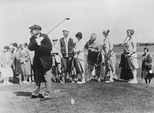 John D Rockefeller at his Ormond beach home. The multi millionaire playing golf