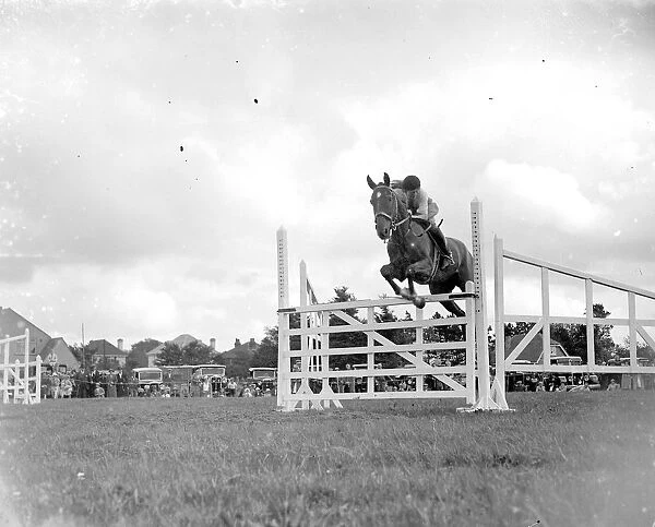 Show Jumping at Westerham Show Hall in Kent. 1934