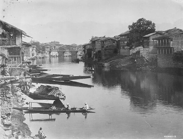 Kashmir, India. At Srinagar, a general view showing the Jhelum river. 4 December
