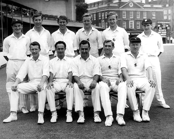 Kent County Cricket Team at The Oval, Kennington. Back Row - Left to Right A. Knott