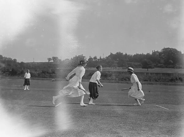 Kent versus Sussex, ladies stoolball match at Horsham cricket grounds