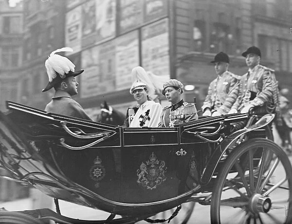 King Carol and Crown Prince Michael en route for the Guildhall 16 November 1938