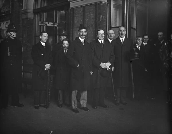 King Faisal of Iraq, photographed on his departure from Victoria Station, London