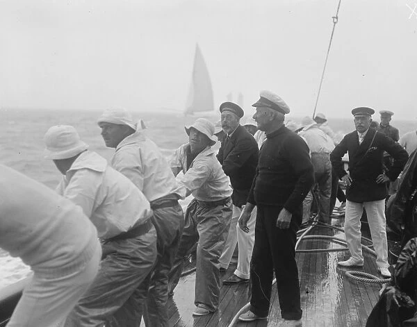 The Kings Yacht Britannia in Race at Cowes on Isle of Wight, of the South Coast