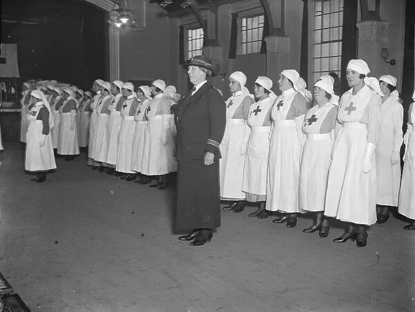 A well known actress as Red Cross section leader. At an official inspection of