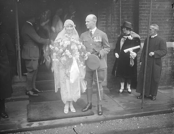 Well known architects daughter weds. Flight Lt A L Paxton and Miss Joan Bradford