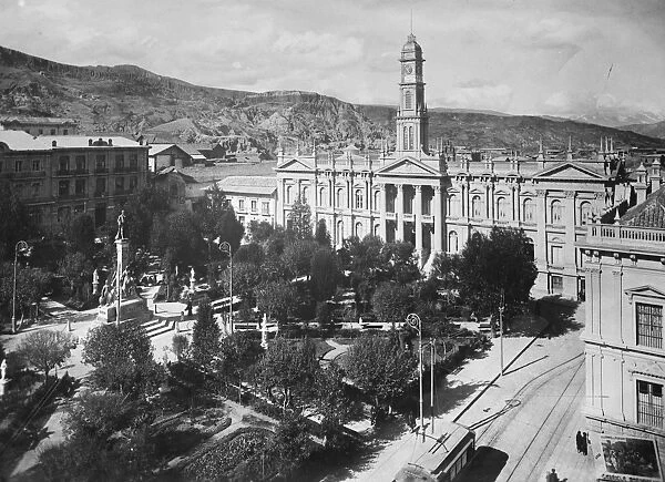 La Paz, Bolivia, showing the Legislative Palace in the Plaza de Murillo. 11 December