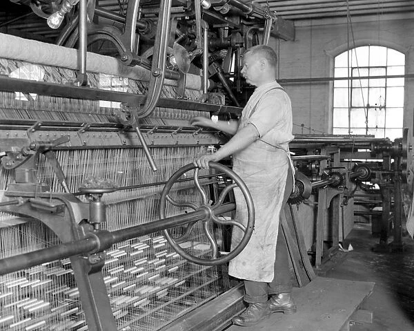 Lace making at messrs William Bridgett and Sons Ltd, Lenton, Nottingham. Machine