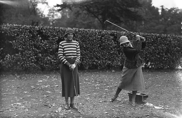 Ladies Parliamentary Golf at Ranelagh. Mrs E Martin Smith and Lady Doris Gunston 1932