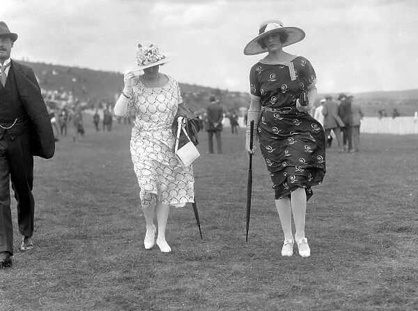 Lady Mainwaring ( right ) and Mrs Loeffler at Glorious Goodwood Racecourse, West Sussex