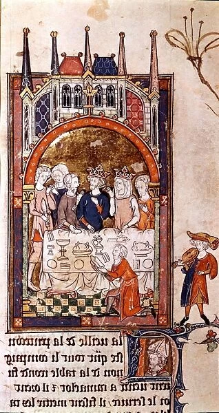 Lancelot tells his tales of the quest to King Arthur. Guinevere on the eve of the pentecost
