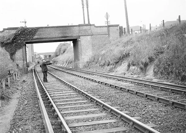 Landslide on the Dartford railtrack. 1935