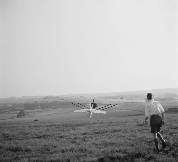The Launch of a Cessna CG-2 Glider in Lenham, Kent. 1936