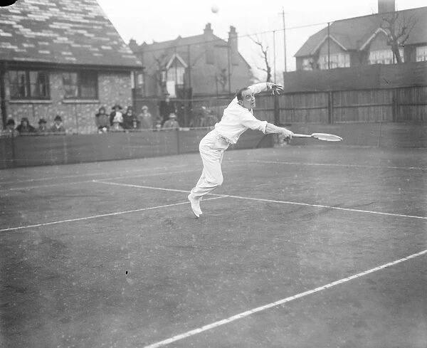 Lawn tennis tournament at Magdalen Park. R Lycett in play in the Gents Singles