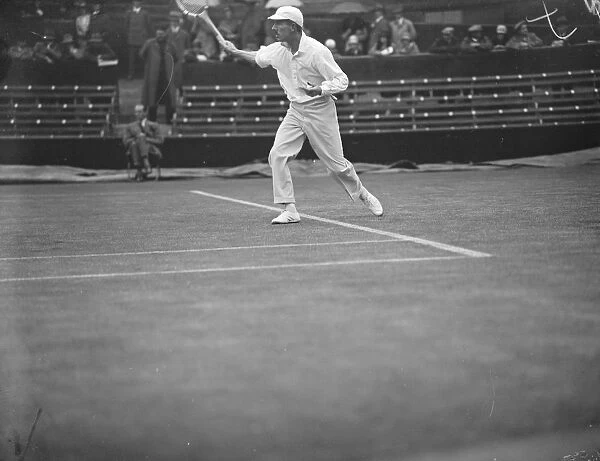 Lawn Tennis at Wimbledon. C R O Crole Rees in play. 21 June 1927