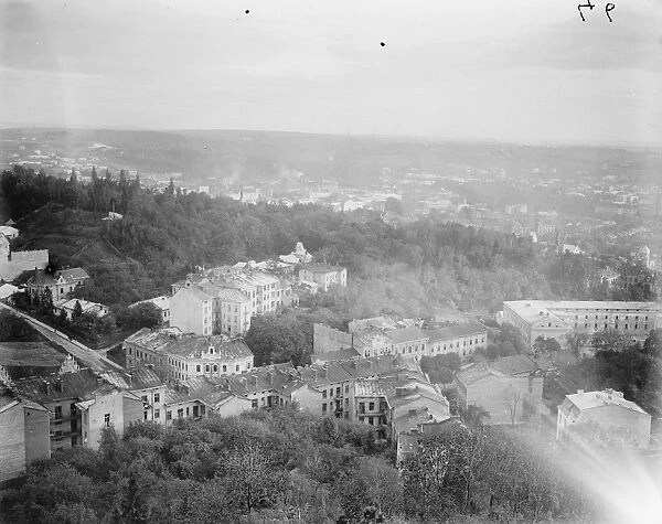 Lemberg, Poland. A panorama from Castle Hill, Lemberg, looking towards the Volhynian plain