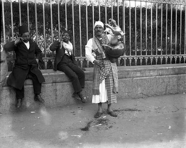 The lemonade seller on the street in Cairo, Egypt. 1920s
