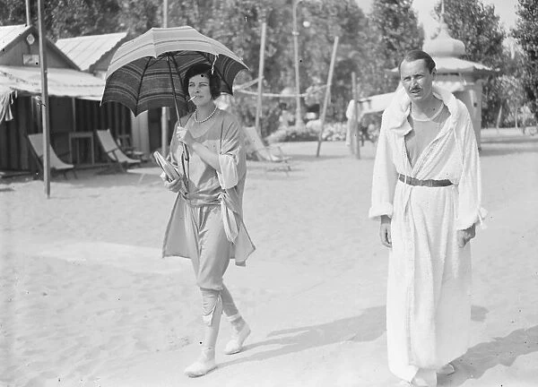 On the Lido Miss Iris Ford and Count Maurice De Bosdari 25 August 1926