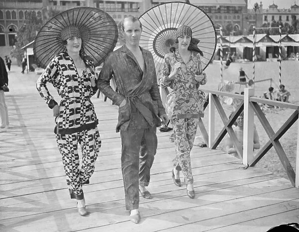 On the Lido Mrs Forster, Mr George Thomas and Mrs Emery 25 August 1926