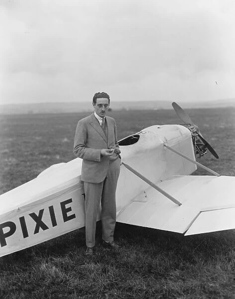 The light aeroplane trials at Lympne. Mr F Courtney, the heaviest competing pilot