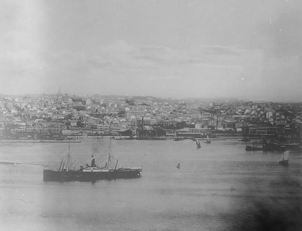 Lisbon the capital city of Portugal from the sea 24 October 1921