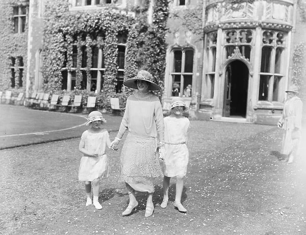 Little train bearers for Mondays wedding. Lady Edward Grosvenor with her children at Lord