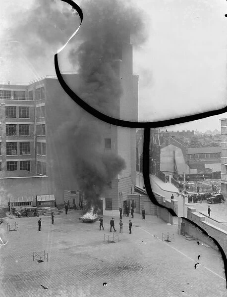 A London Fire Brigade display in Lambeth, London. Fire crew respond to a fire at