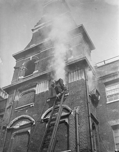 London Fireman Give Rescue Display. A display of rescue work, fire fighting