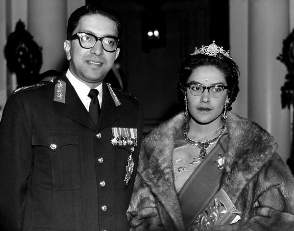 London: King Mahendra and Queen Ratna of Nepal arrive at the Nepalese Embassy here