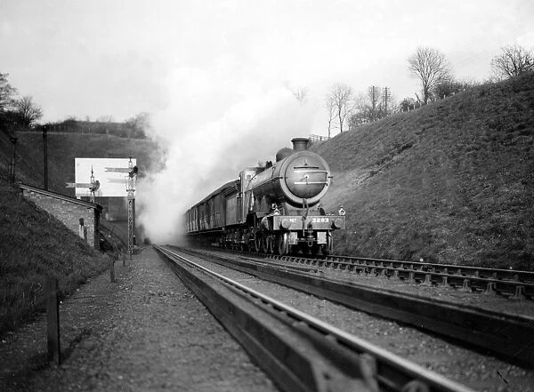 London and North Eastern Railway. An Express emerging from Welwyn Tunnel