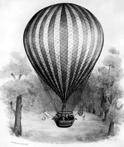 London : The Vauxhall Royal Balloon, coloured lithograph, after Black, by Alvey 9